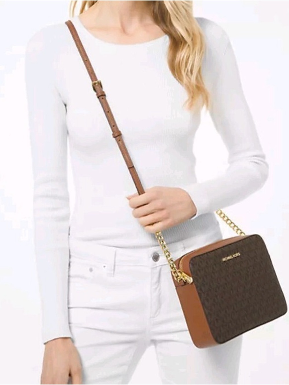 Michael Kors Jet Set Large Printed Logo Crossbody